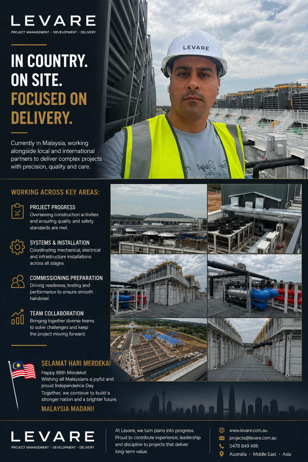 Levare Malaysia project delivery update and Merdeka message