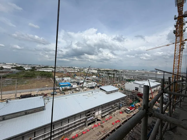 Wide view of active construction works in Thailand